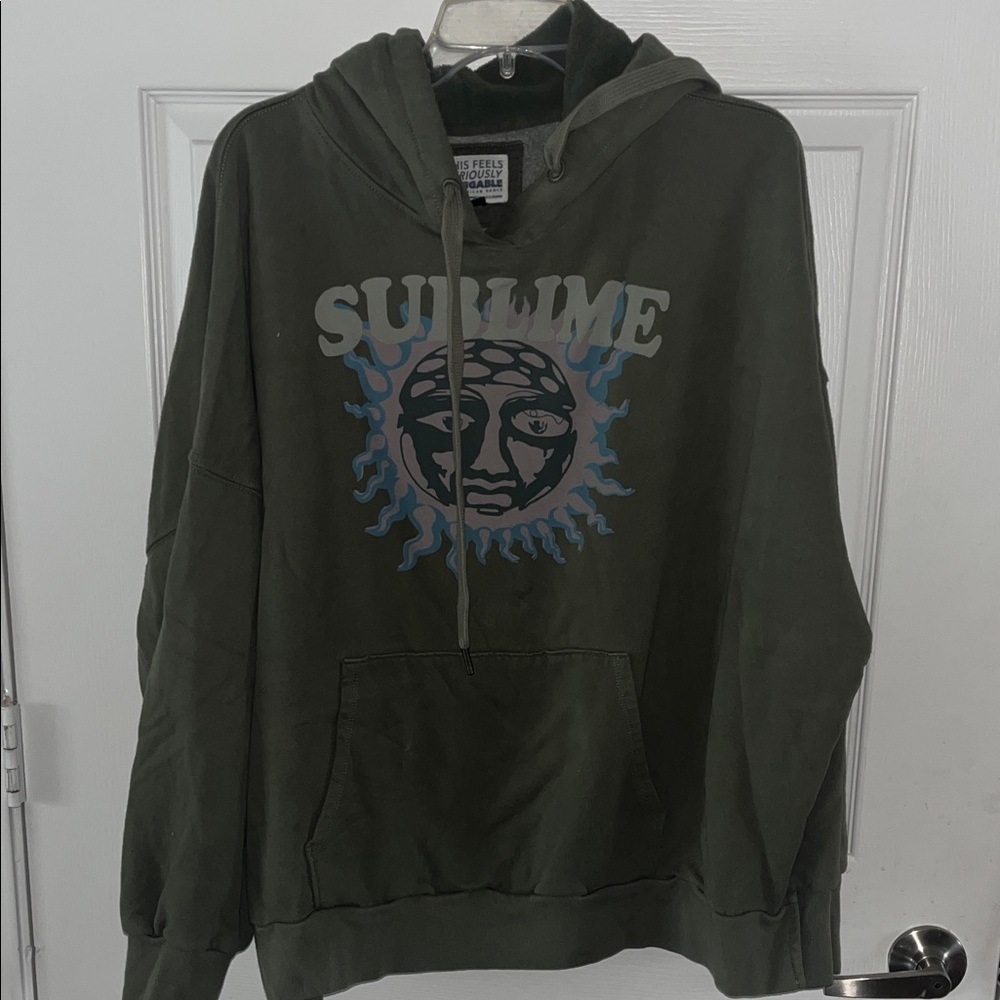 American Eagle Outfitters Dark Green Graphic Hoodie